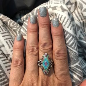Carolyn Pollack Sterling Turquoise mosaic Ring